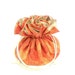 Drawstring Jewelry Pouch - Coral, peach and cream paisley travel bag
