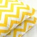 Decorative Pillow Covers. Set of Two 16x16. Yellow and White Chevron - Geometric