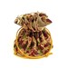 Drawstring Jewelry Pouch - Jewelry organizer - Burgundy, green, beige and caramel flower travel bag