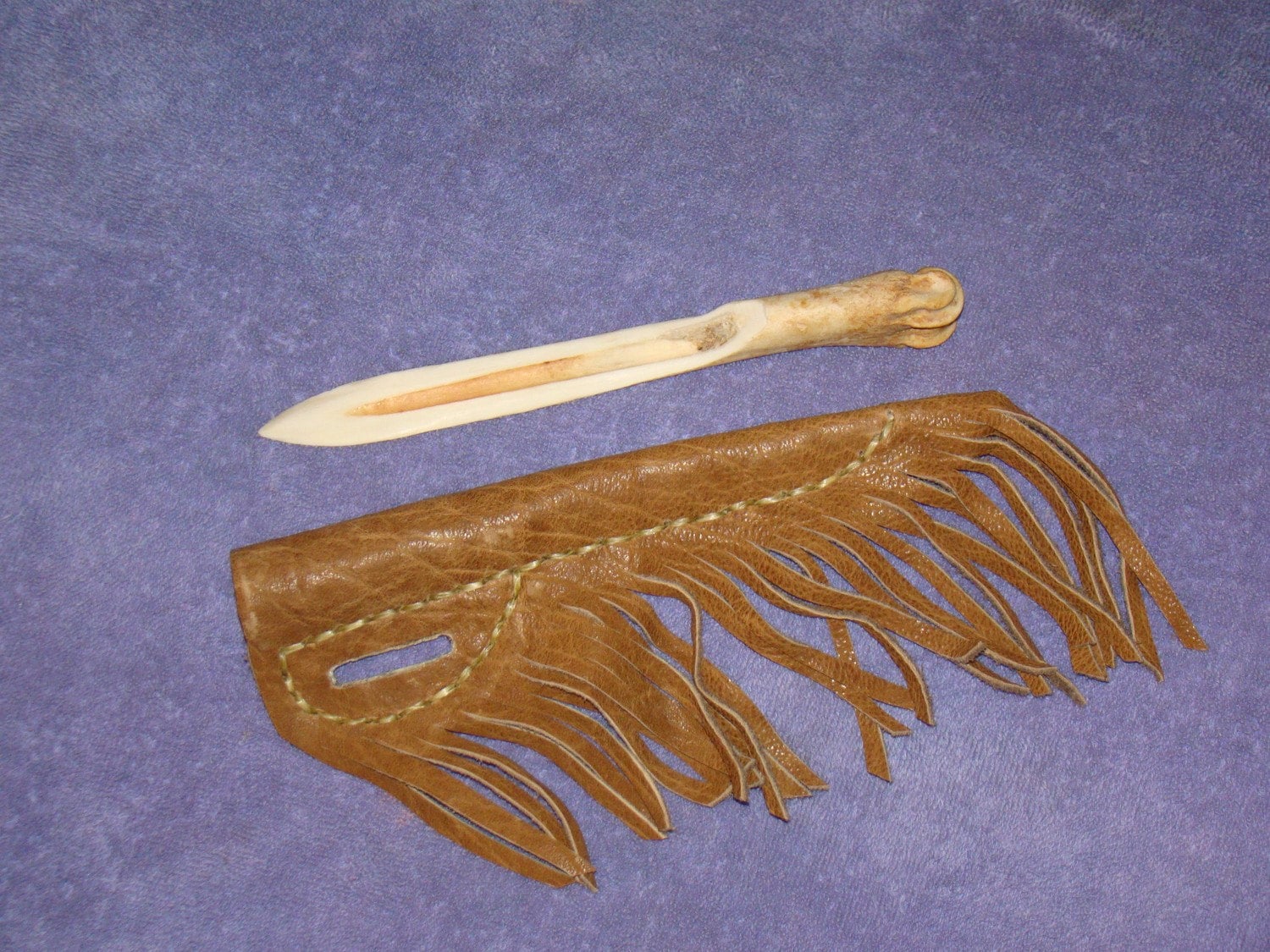 Native American Style Deer Bone Knife and Sheath