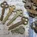 Five Rusty Scruffy Flat Keys - So Many Sizes and Shapes