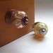 Amber and Cream Swirl Glass Cabinet Knob