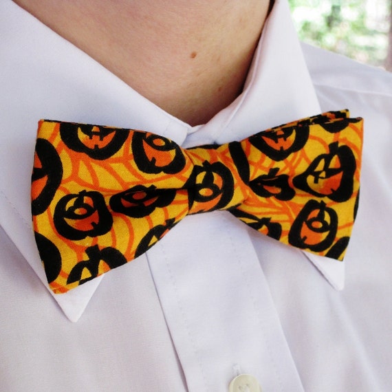 Mens Bow Tie Halloween Jack O Lanterns by StitchySpot on Etsy