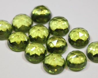 6mm Rose Cut Peridot - 1 Cab