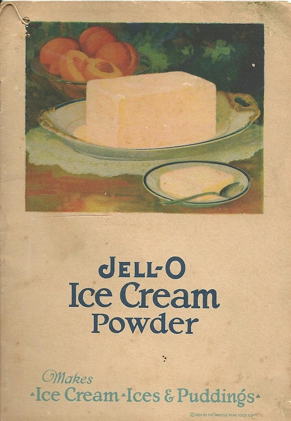 1924 Jello Ice Cream Powder Vintage Advetising Cookbook