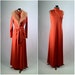 Vintage Apricot Orange 1970s Dress and Matching Jacket - Marabou Fur Trim - Tie Belt - Medium Size - ALGO