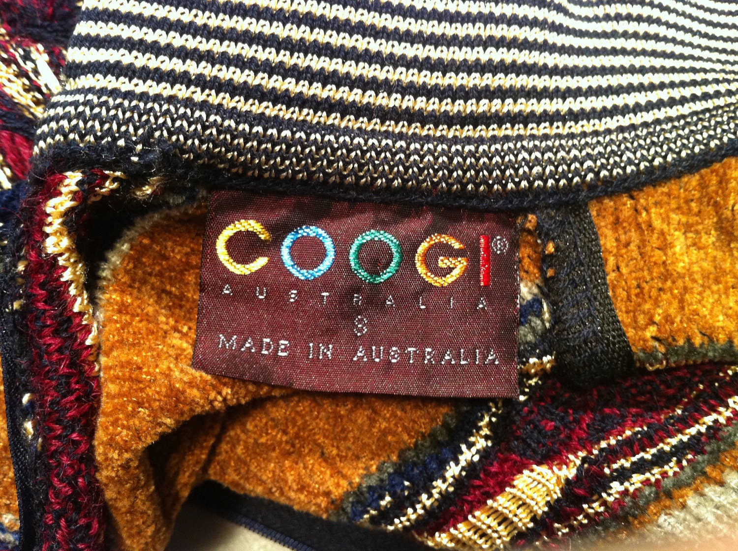 Retro COOGI of Australia Knit Sweater Dress Multi Colored