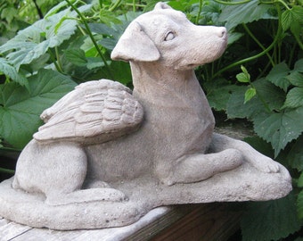 boxer dog angel statue