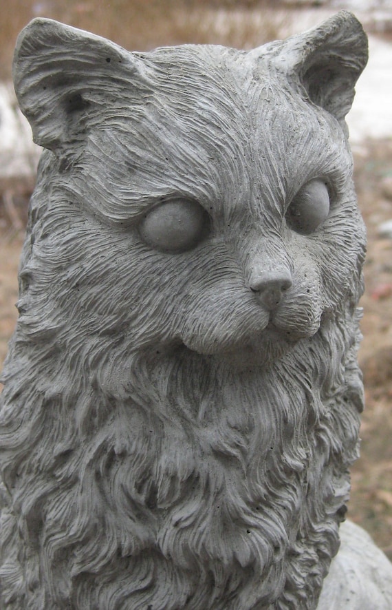 cat garden sculpture concrete