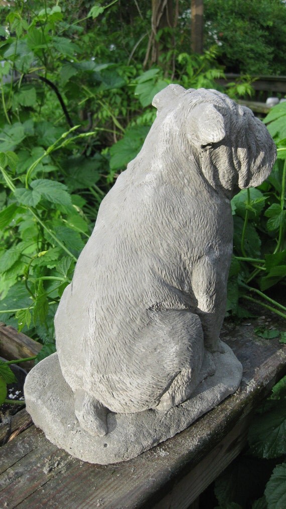 large concrete bulldog statue