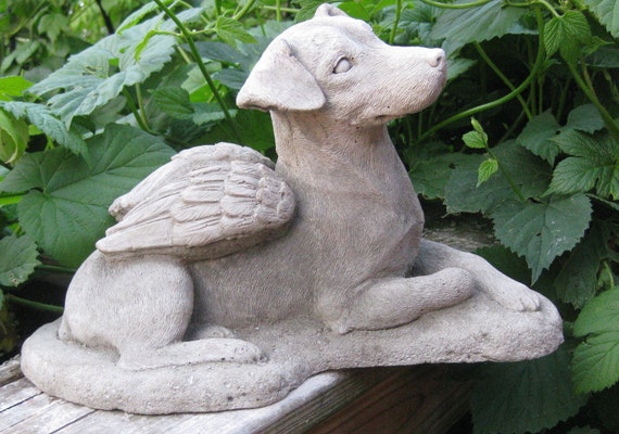 dog angel statues garden