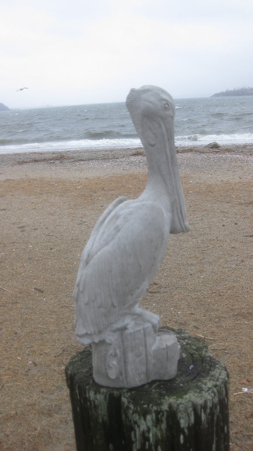 Concrete large Pelican Statue by springhillstudio on Etsy