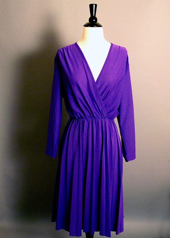 Vintage 70s purple dress / 70s dress / 1970 dress