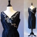 50s dress / 1950 dress / 50s wiggle dress / Navy dress / 1950 sheath / Marilyn Monroe dress