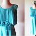 60s turquoise dress / 1960 blue dress