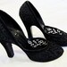 50s heels / black lace heels / 1950s pumps / French Room