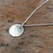 Silver Disc Coin Necklace // Simple Minimalist Hammered Sterling Silver Necklace