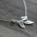Triple Leaf Necklace / Simple Three Leaves Branch Pendant Necklace