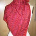 Vintage Hand Rolled Vera Red Feathers 100% Silk Scarf