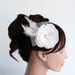 White satin magnolia flower handmade unique item