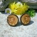 Wooden Catkin Tree Branch Round Cufflinks
