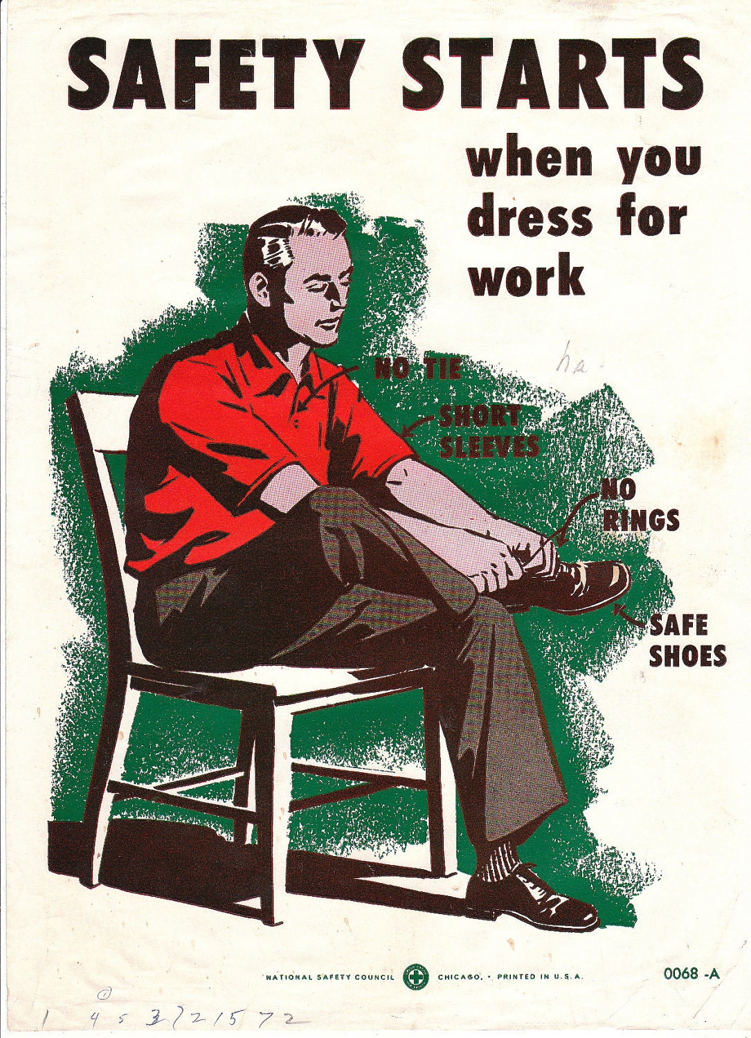 Vintage National Safety Poster Safety Starts When You Dress