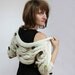 Reserved for Michele - FLORAL CARESS - Pure Wool Shrug in Natural Colors, Shawl, Shroud, Wrap for Ladies