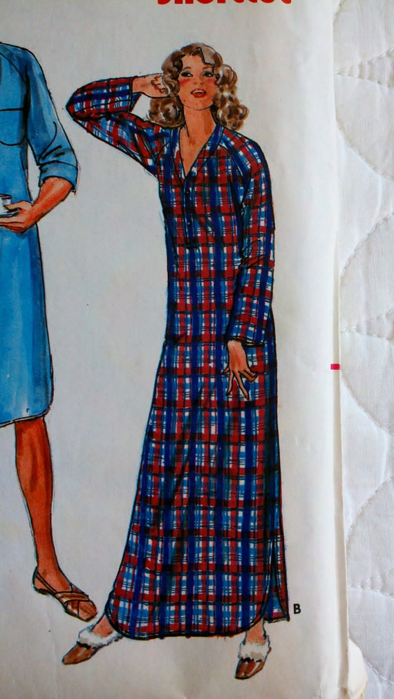 Vintage 80's Womens Nightshirt Sewing Pattern by Sutlerssundries