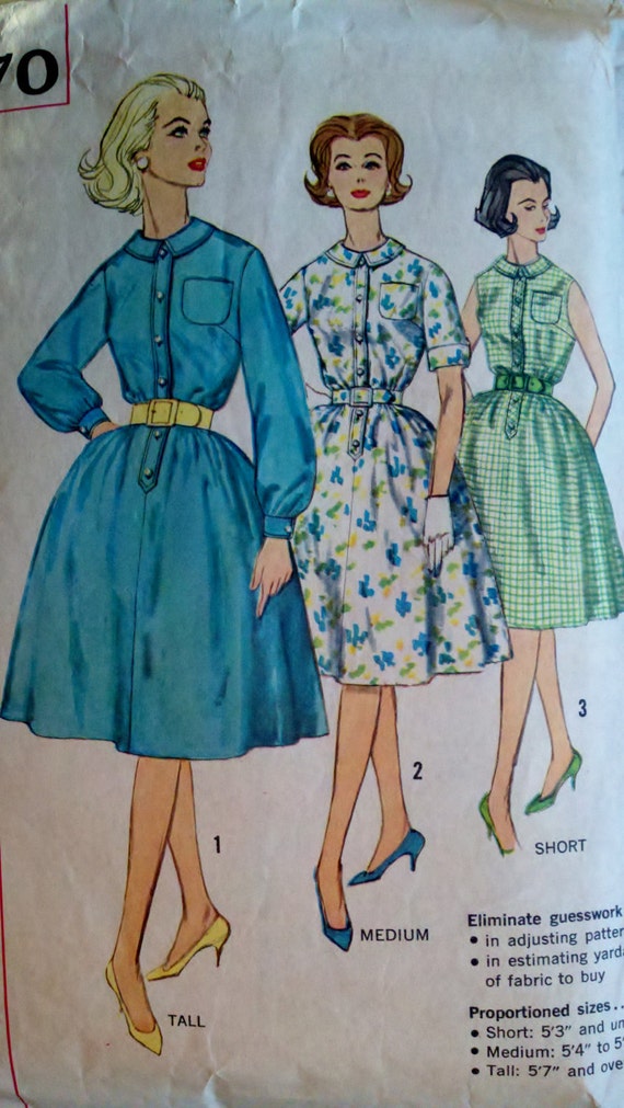 60s Vintage Women's Sewing Pattern Mad Men Swing Skirt