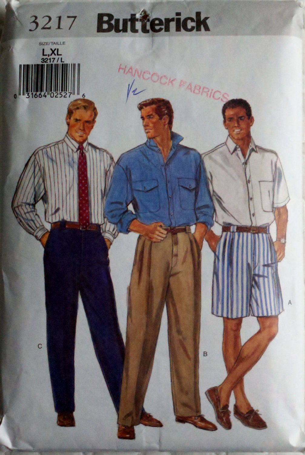 Men's Oxford Shirt Shorts and Pants Sewing Pattern UNCUT