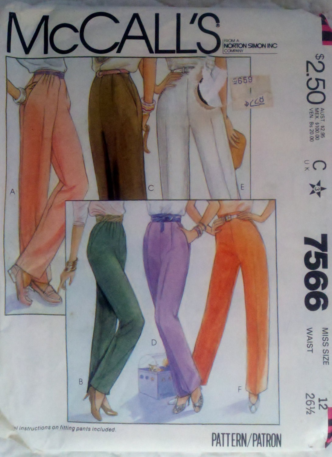 Womens Sewing Pattern High Waist Pants with Pockets