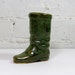 Vintage Equestrian Decor: Ceramic Boot, Green Pottery Boot