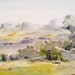 Landscape, Sale. Now 30% off...In the Distance- original watercolor painting (4" x 10")