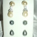 Vintage Nolan Miller Faux Pearl and Pave Rhinestone Interchangeable Earring