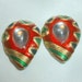 Vintage 1980's Bold Red Enamel Earrings