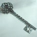 Vintage Black Enamel Key Brooch