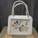 Vintage 70s WONDERS OF SPRING Faux Leather and Woven Handbag with Spring Appliques