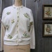 Vintage 50's PASTEL POSIES Embroidered Cashmere Angora Cardigan Sweater