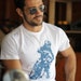 White Tee for men - Motocross inspired graphic tshirt print - SALE