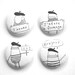 Pin Button Badge Set of Four - Bonjour, Oui, Fromage, J'Adore