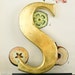 Vintage Shop front letter S pub sign, 24 carat gold leaf, shop front antique signage industrial