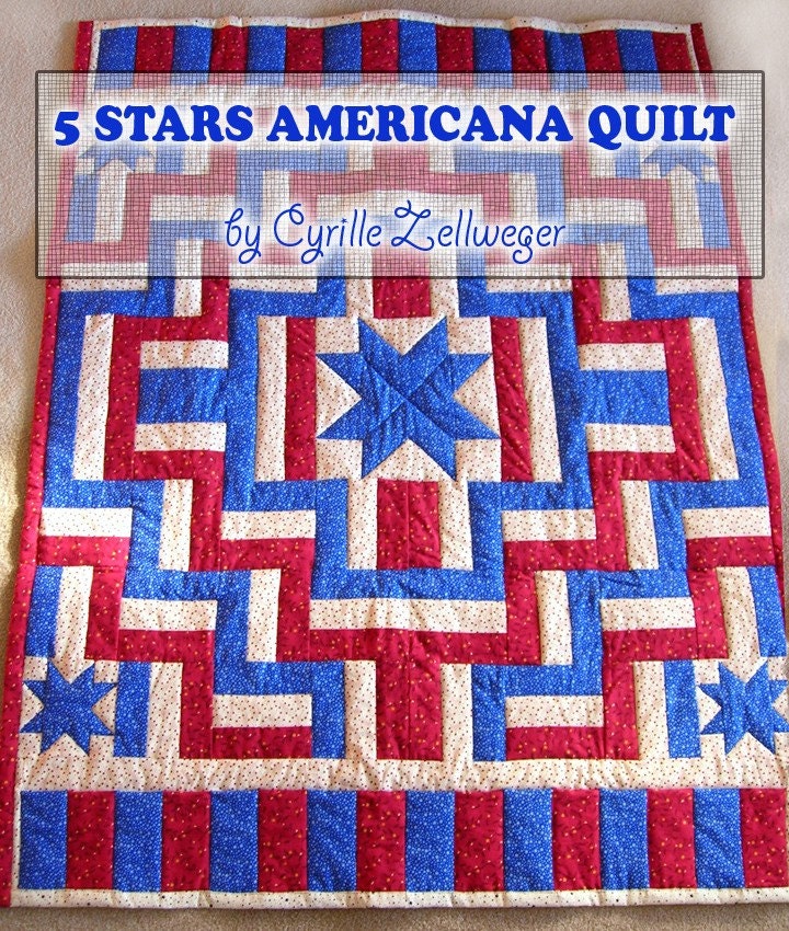 5 stars americana patriotic quilt pattern pdf easy