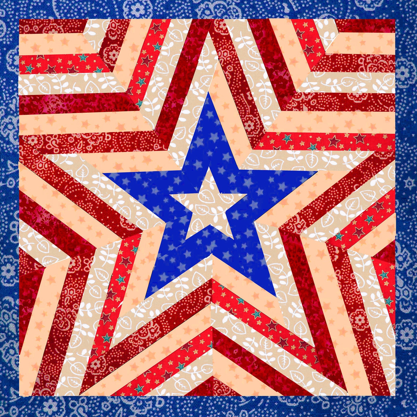 One Star Americana Patriotic Mini Quilt Pattern easy quilt