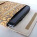 Laptop Sleeve 16" PADDED with Front Pocket 50% OFF Sale... Taupe Dark Yellow Damask Design ... Durable Canvas Print