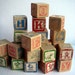 Cyber Monday - Stacked - VINTAGE - Halsam - 29 Walt Disney - Mickey Mouse - Minnie - Pluto - Wooden Blocks - 1930s - Antique Toy