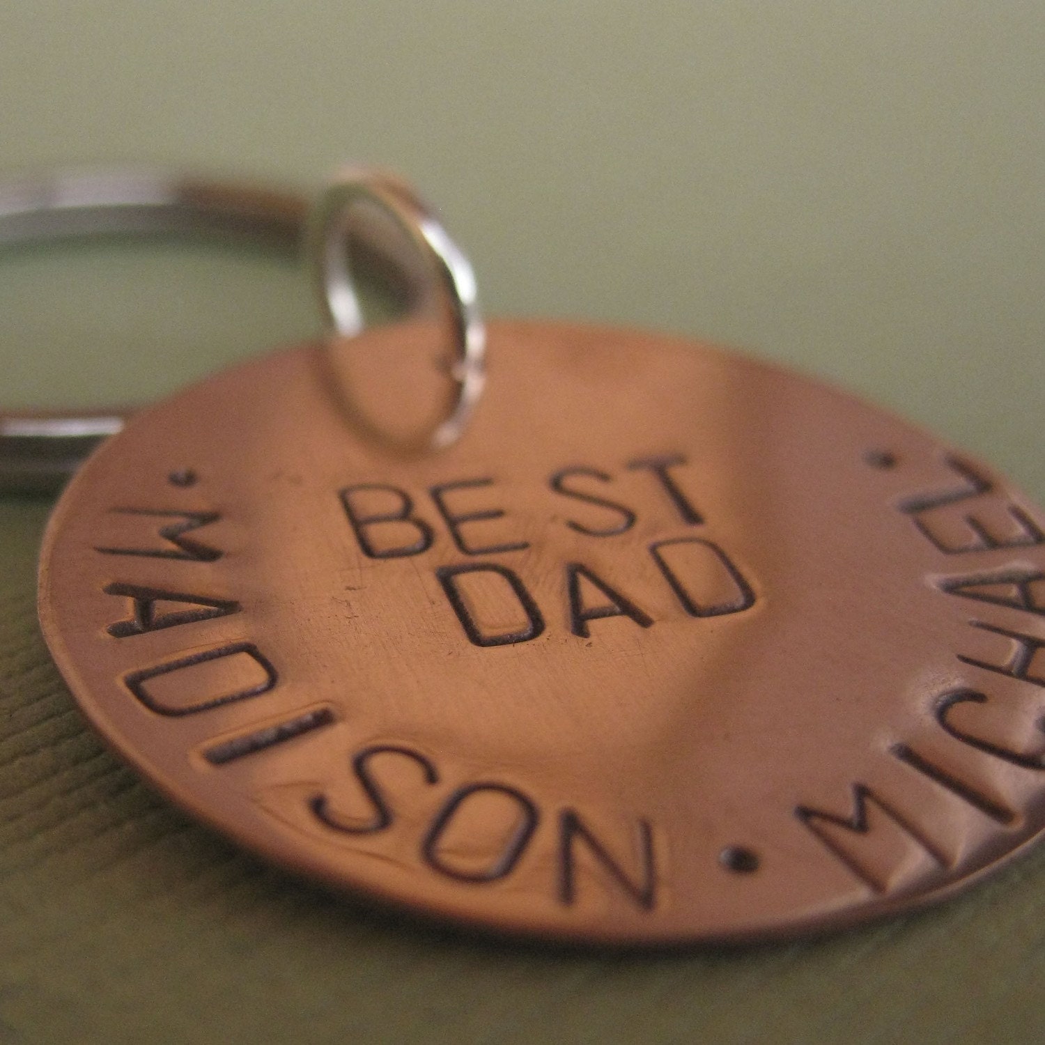 Hand Stamped Keychain for Dad Personalized by WanderingTulip