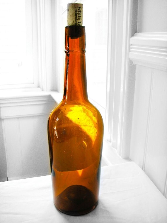 1800s Amber Glass Whiskey Bottle By VintageRetroDesign On Etsy