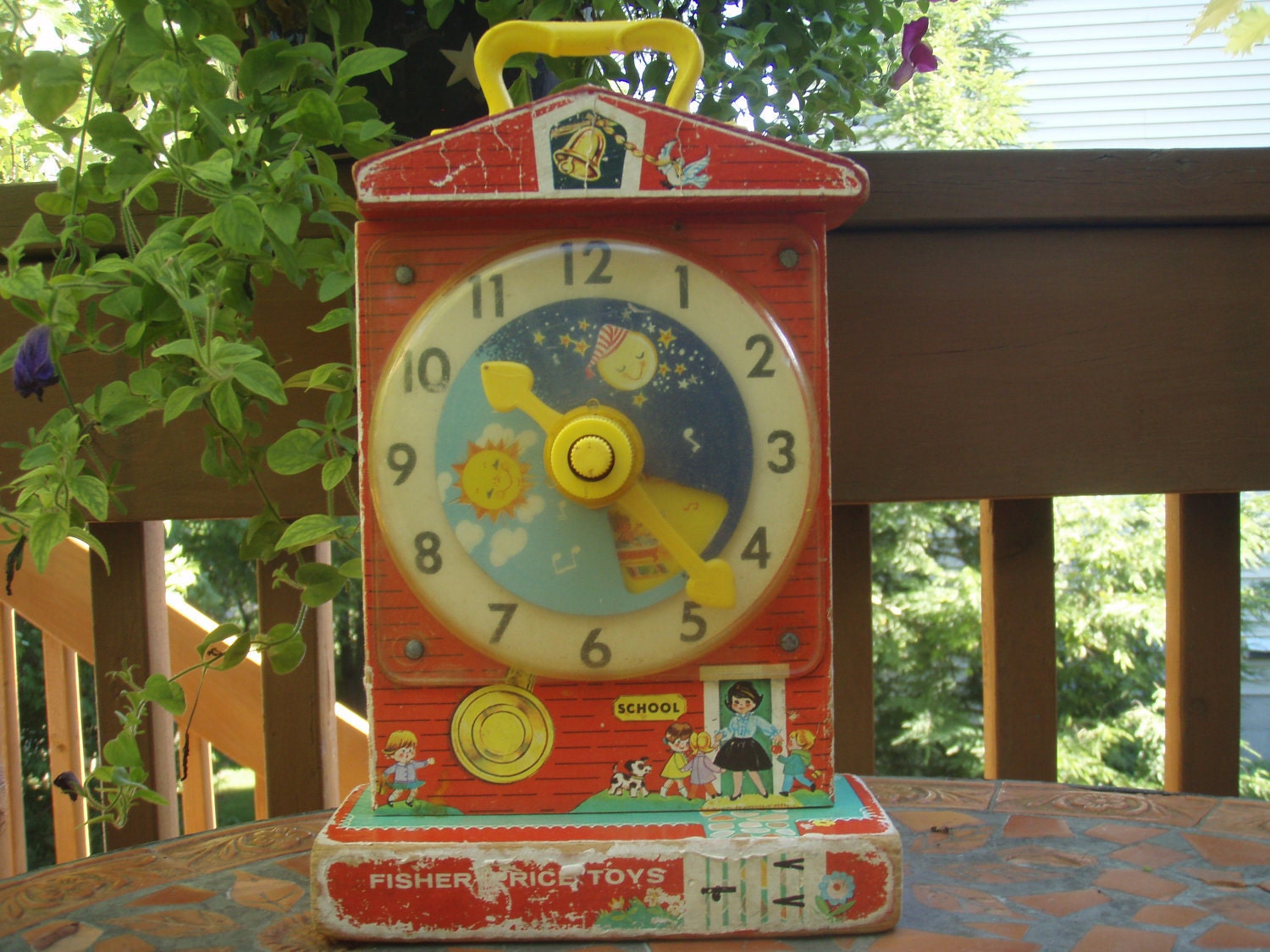 Vintage Fisher Price Toy Teaching Clock by vintageboxedblonde
