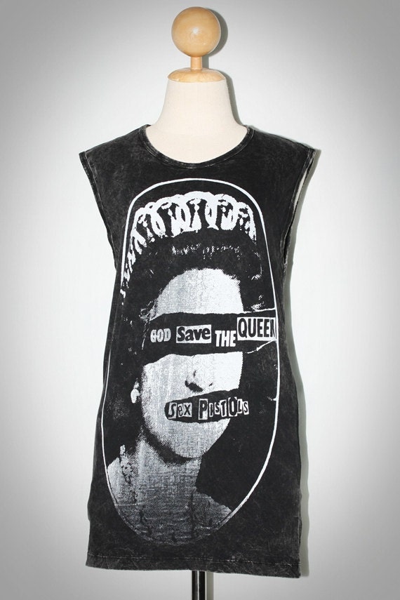 Items Similar To Sex Pistols God Save The Queen Bleached Black Tank Top
