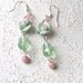 Secret Garden - shabby chic green rose earrings - beaded earrings - romantic love- gifts under 25
